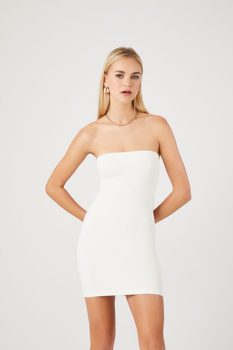 white tube top dress